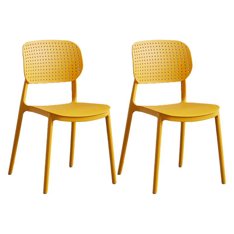 Scandinavian Conference Room Stacking Side Chair Matte Finish Plastic Dining Chair Orange 2 Piece Set Clearhalo 'Dining Chairs' 'Dining Tables & Seating' 'dining_chair' 'furn' 'furn_dining_chair' 'Furniture' 'Kitchen & Dining Furniture' 5246892