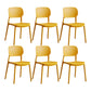 Scandinavian Conference Room Stacking Side Chair Matte Finish Plastic Dining Chair Orange 6 Piece Set Clearhalo 'Dining Chairs' 'Dining Tables & Seating' 'dining_chair' 'furn' 'furn_dining_chair' 'Furniture' 'Kitchen & Dining Furniture' 5246894
