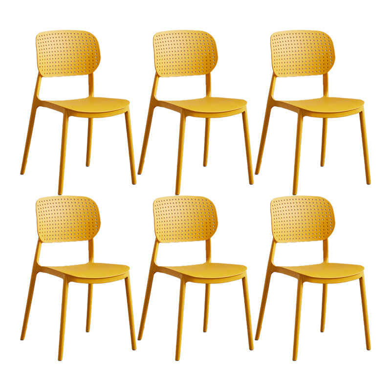 Scandinavian Conference Room Stacking Side Chair Matte Finish Plastic Dining Chair Orange 6 Piece Set Clearhalo 'Dining Chairs' 'Dining Tables & Seating' 'dining_chair' 'furn' 'furn_dining_chair' 'Furniture' 'Kitchen & Dining Furniture' 5246894