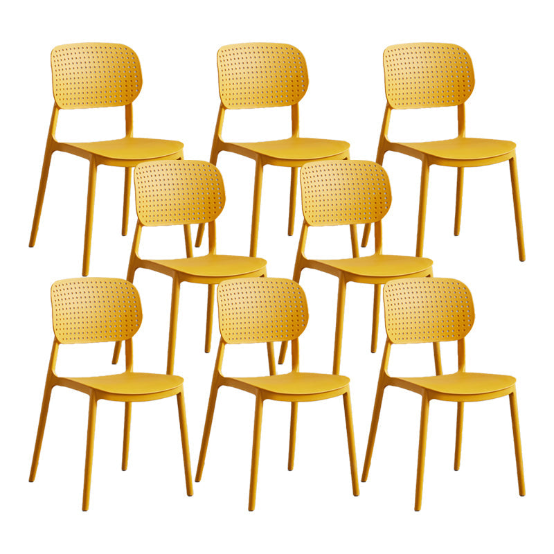 Scandinavian Conference Room Stacking Side Chair Matte Finish Plastic Dining Chair Orange 8 Piece Set Clearhalo 'Dining Chairs' 'Dining Tables & Seating' 'dining_chair' 'furn' 'furn_dining_chair' 'Furniture' 'Kitchen & Dining Furniture' 5246895