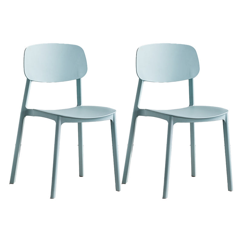 Scandinavian Conference Room Stacking Side Chair Matte Finish Plastic Dining Chair Blue 2 Piece Set Clearhalo 'Dining Chairs' 'Dining Tables & Seating' 'dining_chair' 'furn' 'furn_dining_chair' 'Furniture' 'Kitchen & Dining Furniture' 5246896