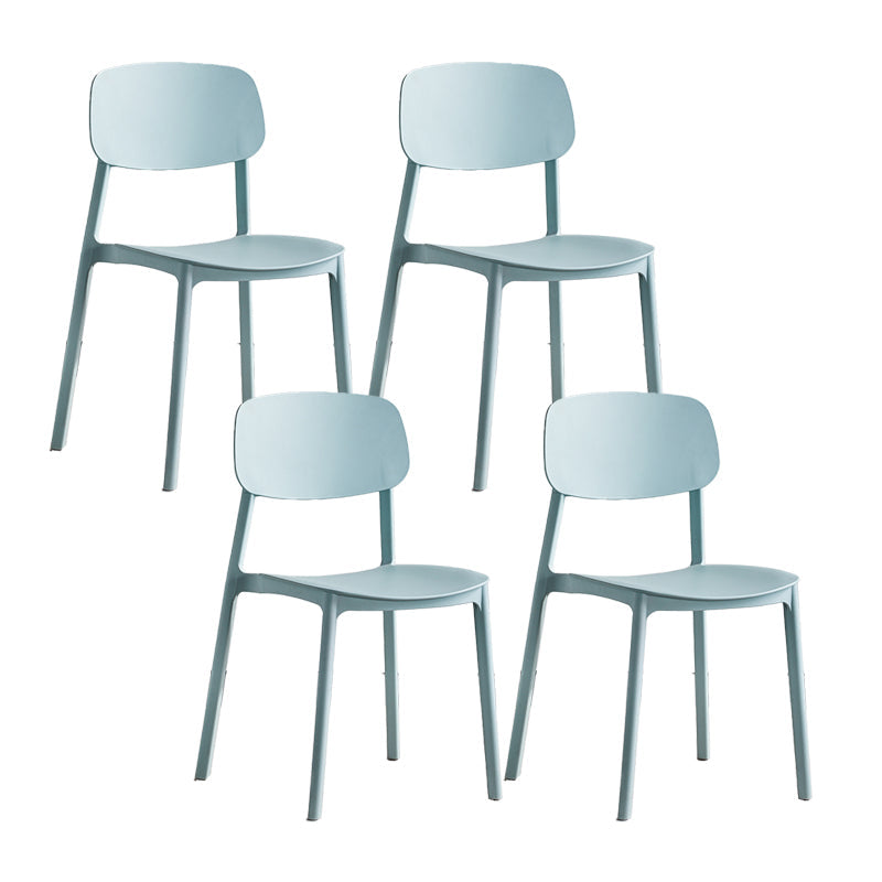 Scandinavian Conference Room Stacking Side Chair Matte Finish Plastic Dining Chair Blue 4 Piece Set Clearhalo 'Dining Chairs' 'Dining Tables & Seating' 'dining_chair' 'furn' 'furn_dining_chair' 'Furniture' 'Kitchen & Dining Furniture' 5246897