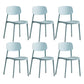 Scandinavian Conference Room Stacking Side Chair Matte Finish Plastic Dining Chair Blue 6 Piece Set Clearhalo 'Dining Chairs' 'Dining Tables & Seating' 'dining_chair' 'furn' 'furn_dining_chair' 'Furniture' 'Kitchen & Dining Furniture' 5246898