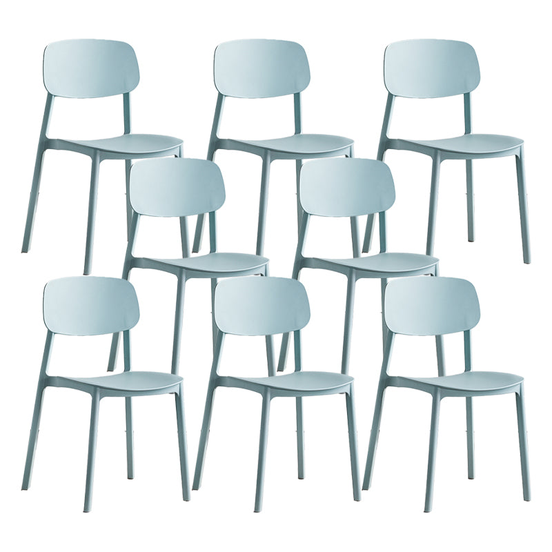 Scandinavian Conference Room Stacking Side Chair Matte Finish Plastic Dining Chair Blue 8 Piece Set Clearhalo 'Dining Chairs' 'Dining Tables & Seating' 'dining_chair' 'furn' 'furn_dining_chair' 'Furniture' 'Kitchen & Dining Furniture' 5246899
