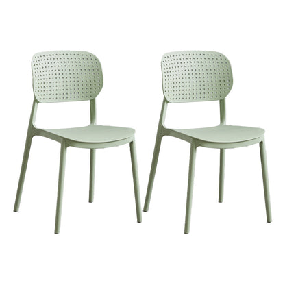 Scandinavian Conference Room Stacking Side Chair Matte Finish Plastic Dining Chair Green 2 Piece Set Clearhalo 'Dining Chairs' 'Dining Tables & Seating' 'dining_chair' 'furn' 'furn_dining_chair' 'Furniture' 'Kitchen & Dining Furniture' 5246900