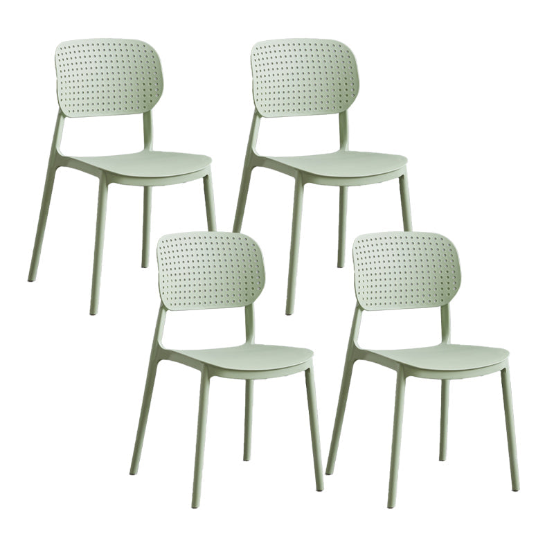 Scandinavian Conference Room Stacking Side Chair Matte Finish Plastic Dining Chair Green 4 Piece Set Clearhalo 'Dining Chairs' 'Dining Tables & Seating' 'dining_chair' 'furn' 'furn_dining_chair' 'Furniture' 'Kitchen & Dining Furniture' 5246901