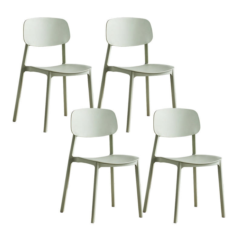 Scandinavian Conference Room Stacking Side Chair Matte Finish Plastic Dining Chair Light Green 4 Piece Set Clearhalo 'Dining Chairs' 'Dining Tables & Seating' 'dining_chair' 'furn' 'furn_dining_chair' 'Furniture' 'Kitchen & Dining Furniture' 5246905