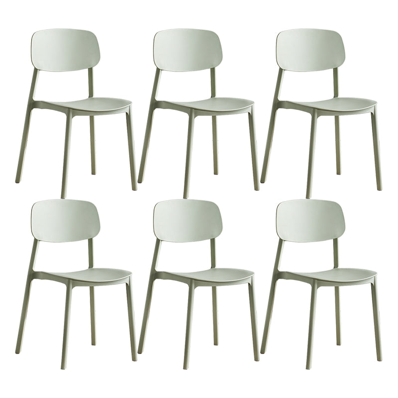 Scandinavian Conference Room Stacking Side Chair Matte Finish Plastic Dining Chair Light Green 6 Piece Set Clearhalo 'Dining Chairs' 'Dining Tables & Seating' 'dining_chair' 'furn' 'furn_dining_chair' 'Furniture' 'Kitchen & Dining Furniture' 5246906