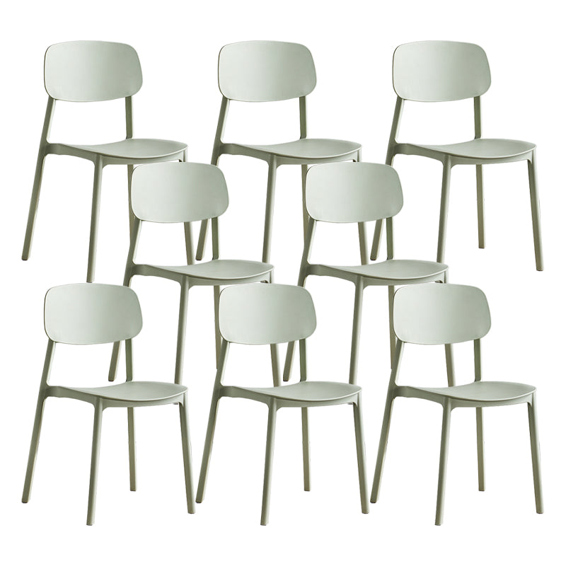 Scandinavian Conference Room Stacking Side Chair Matte Finish Plastic Dining Chair Light Green 8 Piece Set Clearhalo 'Dining Chairs' 'Dining Tables & Seating' 'dining_chair' 'furn' 'furn_dining_chair' 'Furniture' 'Kitchen & Dining Furniture' 5246907