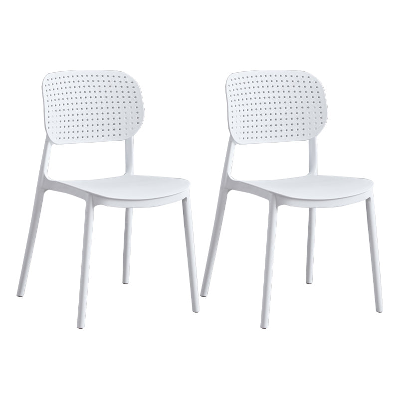 Scandinavian Conference Room Stacking Side Chair Matte Finish Plastic Dining Chair Textured White 2 Piece Set Clearhalo 'Dining Chairs' 'Dining Tables & Seating' 'dining_chair' 'furn' 'furn_dining_chair' 'Furniture' 'Kitchen & Dining Furniture' 5246908