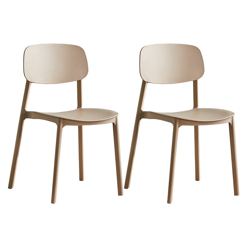 Scandinavian Conference Room Stacking Side Chair Matte Finish Plastic Dining Chair Camel 2 Piece Set Clearhalo 'Dining Chairs' 'Dining Tables & Seating' 'dining_chair' 'furn' 'furn_dining_chair' 'Furniture' 'Kitchen & Dining Furniture' 5246912