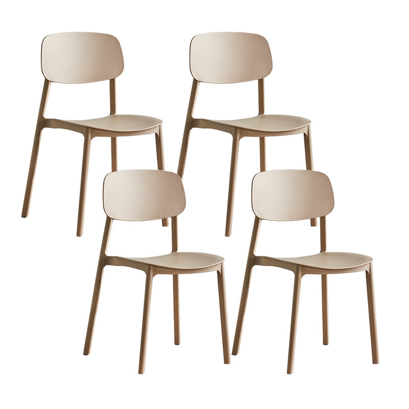 Scandinavian Conference Room Stacking Side Chair Matte Finish Plastic Dining Chair Camel 4 Piece Set Clearhalo 'Dining Chairs' 'Dining Tables & Seating' 'dining_chair' 'furn' 'furn_dining_chair' 'Furniture' 'Kitchen & Dining Furniture' 5246913