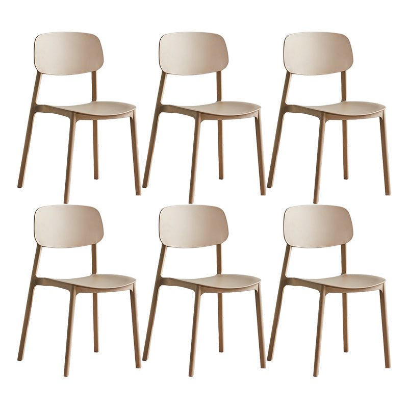 Scandinavian Conference Room Stacking Side Chair Matte Finish Plastic Dining Chair Camel 6 Piece Set Clearhalo 'Dining Chairs' 'Dining Tables & Seating' 'dining_chair' 'furn' 'furn_dining_chair' 'Furniture' 'Kitchen & Dining Furniture' 5246914