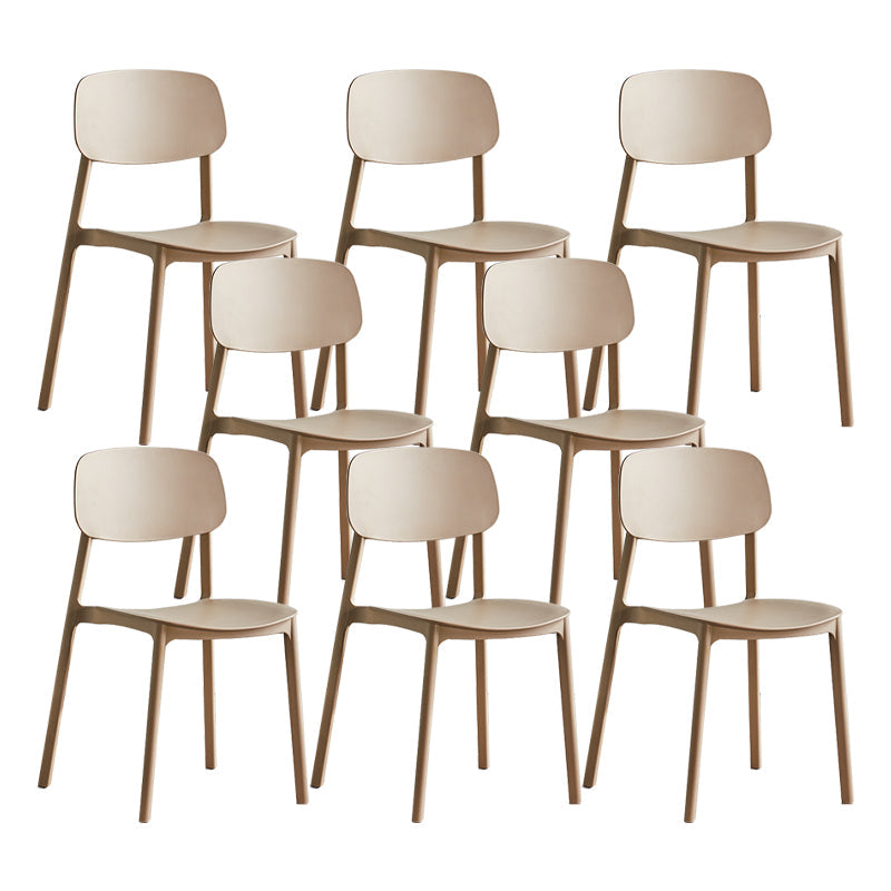 Scandinavian Conference Room Stacking Side Chair Matte Finish Plastic Dining Chair Camel 8 Piece Set Clearhalo 'Dining Chairs' 'Dining Tables & Seating' 'dining_chair' 'furn' 'furn_dining_chair' 'Furniture' 'Kitchen & Dining Furniture' 5246915