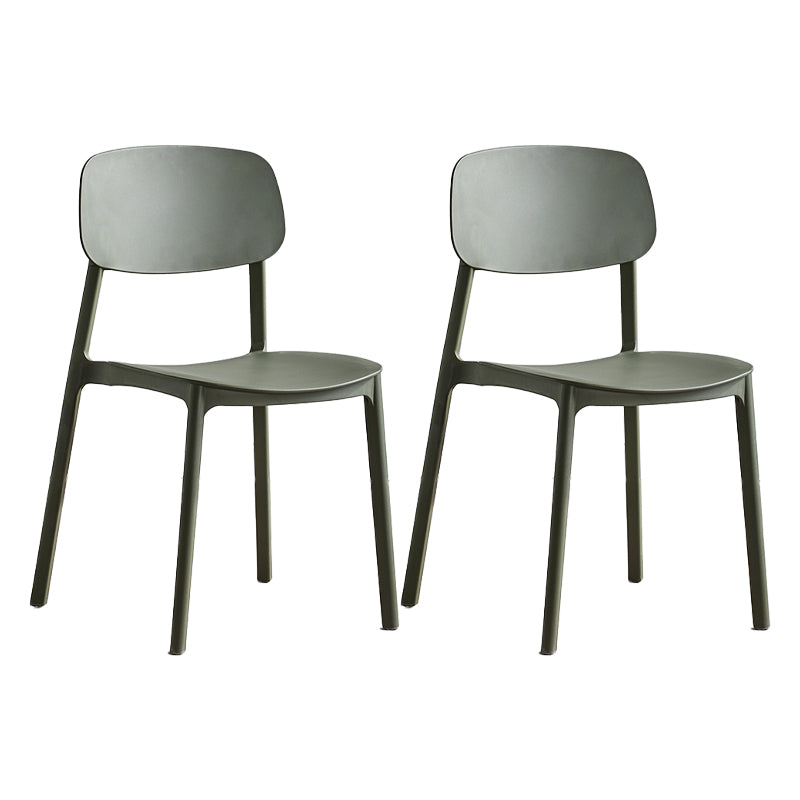 Scandinavian Conference Room Stacking Side Chair Matte Finish Plastic Dining Chair Army Green 2 Piece Set Clearhalo 'Dining Chairs' 'Dining Tables & Seating' 'dining_chair' 'furn' 'furn_dining_chair' 'Furniture' 'Kitchen & Dining Furniture' 5246916