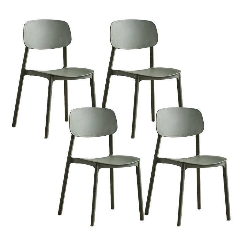 Scandinavian Conference Room Stacking Side Chair Matte Finish Plastic Dining Chair Army Green 4 Piece Set Clearhalo 'Dining Chairs' 'Dining Tables & Seating' 'dining_chair' 'furn' 'furn_dining_chair' 'Furniture' 'Kitchen & Dining Furniture' 5246917