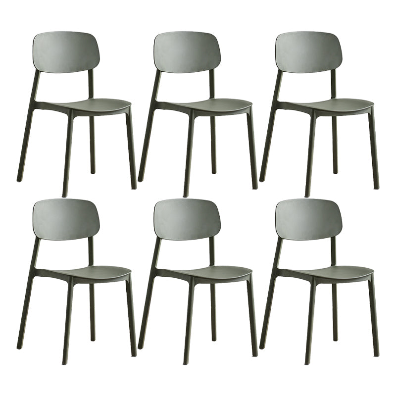 Scandinavian Conference Room Stacking Side Chair Matte Finish Plastic Dining Chair Army Green 6 Piece Set Clearhalo 'Dining Chairs' 'Dining Tables & Seating' 'dining_chair' 'furn' 'furn_dining_chair' 'Furniture' 'Kitchen & Dining Furniture' 5246918