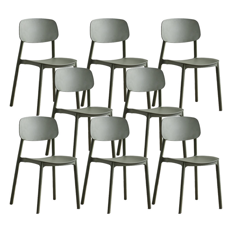 Scandinavian Conference Room Stacking Side Chair Matte Finish Plastic Dining Chair Army Green 8 Piece Set Clearhalo 'Dining Chairs' 'Dining Tables & Seating' 'dining_chair' 'furn' 'furn_dining_chair' 'Furniture' 'Kitchen & Dining Furniture' 5246919