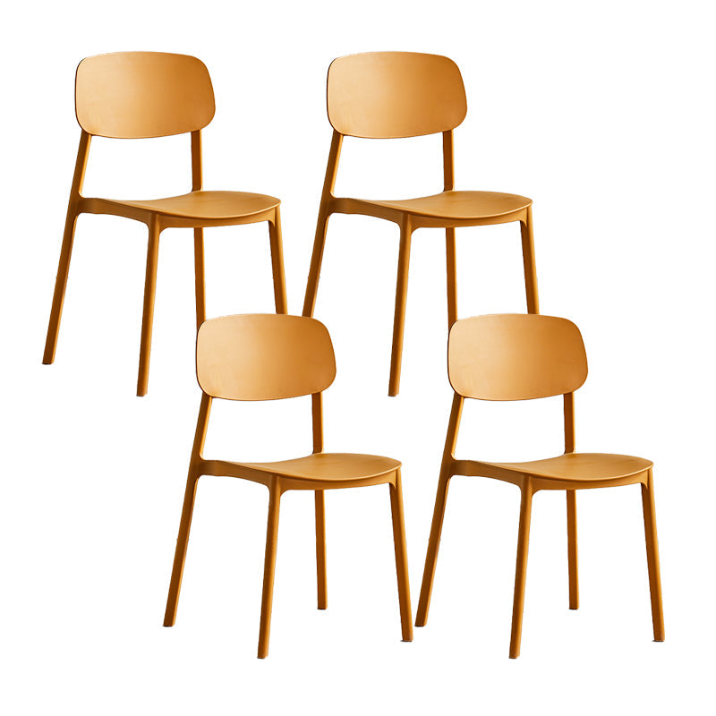 Scandinavian Conference Room Stacking Side Chair Matte Finish Plastic Dining Chair Ginger 4 Piece Set Clearhalo 'Dining Chairs' 'Dining Tables & Seating' 'dining_chair' 'furn' 'furn_dining_chair' 'Furniture' 'Kitchen & Dining Furniture' 5246921