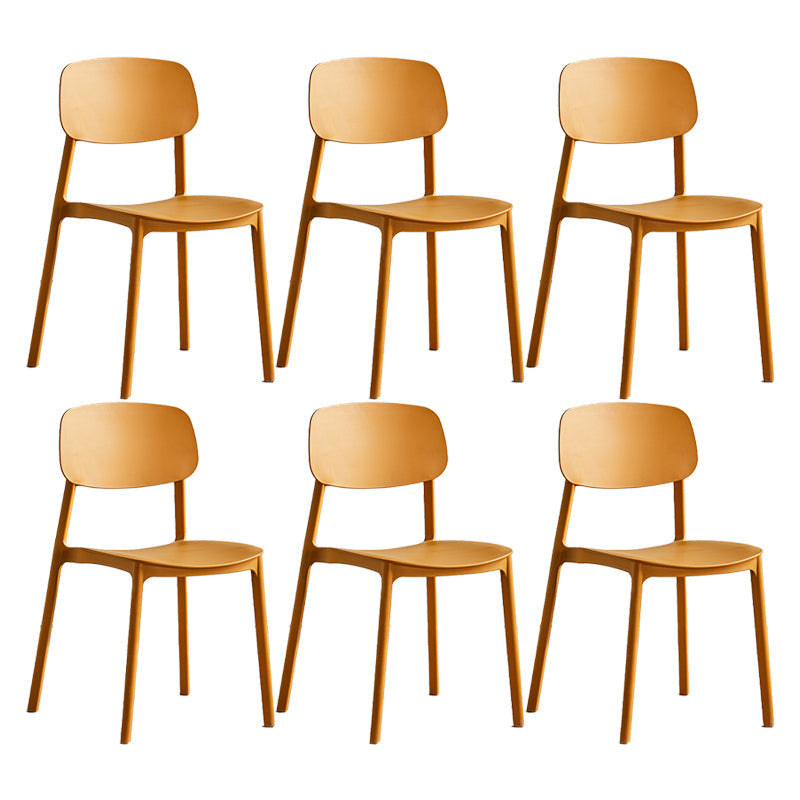 Scandinavian Conference Room Stacking Side Chair Matte Finish Plastic Dining Chair Ginger 6 Piece Set Clearhalo 'Dining Chairs' 'Dining Tables & Seating' 'dining_chair' 'furn' 'furn_dining_chair' 'Furniture' 'Kitchen & Dining Furniture' 5246922