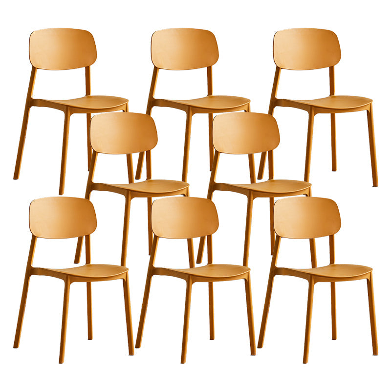 Scandinavian Conference Room Stacking Side Chair Matte Finish Plastic Dining Chair Ginger 8 Piece Set Clearhalo 'Dining Chairs' 'Dining Tables & Seating' 'dining_chair' 'furn' 'furn_dining_chair' 'Furniture' 'Kitchen & Dining Furniture' 5246923