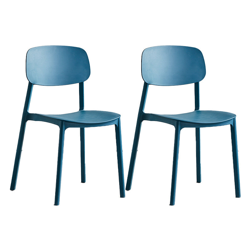 Scandinavian Conference Room Stacking Side Chair Matte Finish Plastic Dining Chair Peacock Blue 2 Piece Set Clearhalo 'Dining Chairs' 'Dining Tables & Seating' 'dining_chair' 'furn' 'furn_dining_chair' 'Furniture' 'Kitchen & Dining Furniture' 5246924