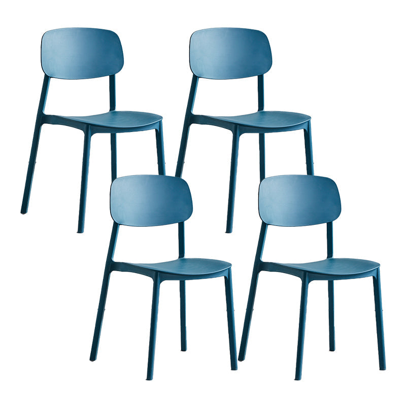 Scandinavian Conference Room Stacking Side Chair Matte Finish Plastic Dining Chair Peacock Blue 4 Piece Set Clearhalo 'Dining Chairs' 'Dining Tables & Seating' 'dining_chair' 'furn' 'furn_dining_chair' 'Furniture' 'Kitchen & Dining Furniture' 5246925