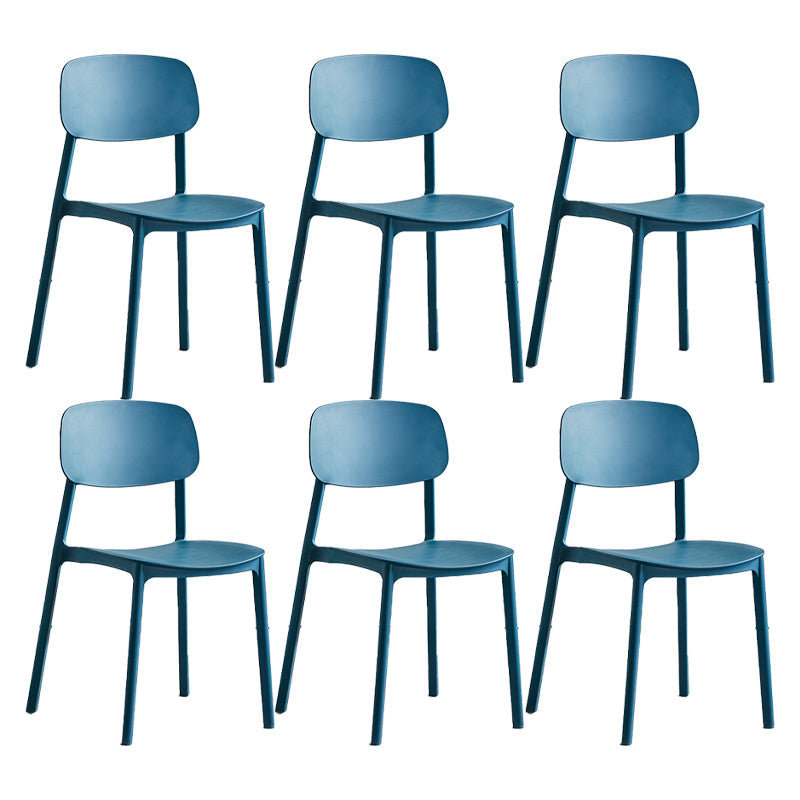Scandinavian Conference Room Stacking Side Chair Matte Finish Plastic Dining Chair Peacock Blue 6 Piece Set Clearhalo 'Dining Chairs' 'Dining Tables & Seating' 'dining_chair' 'furn' 'furn_dining_chair' 'Furniture' 'Kitchen & Dining Furniture' 5246926