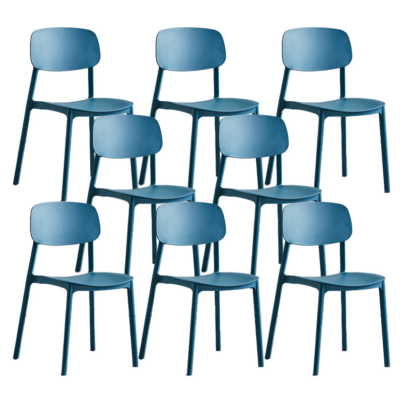 Scandinavian Conference Room Stacking Side Chair Matte Finish Plastic Dining Chair Peacock Blue 8 Piece Set Clearhalo 'Dining Chairs' 'Dining Tables & Seating' 'dining_chair' 'furn' 'furn_dining_chair' 'Furniture' 'Kitchen & Dining Furniture' 5246927