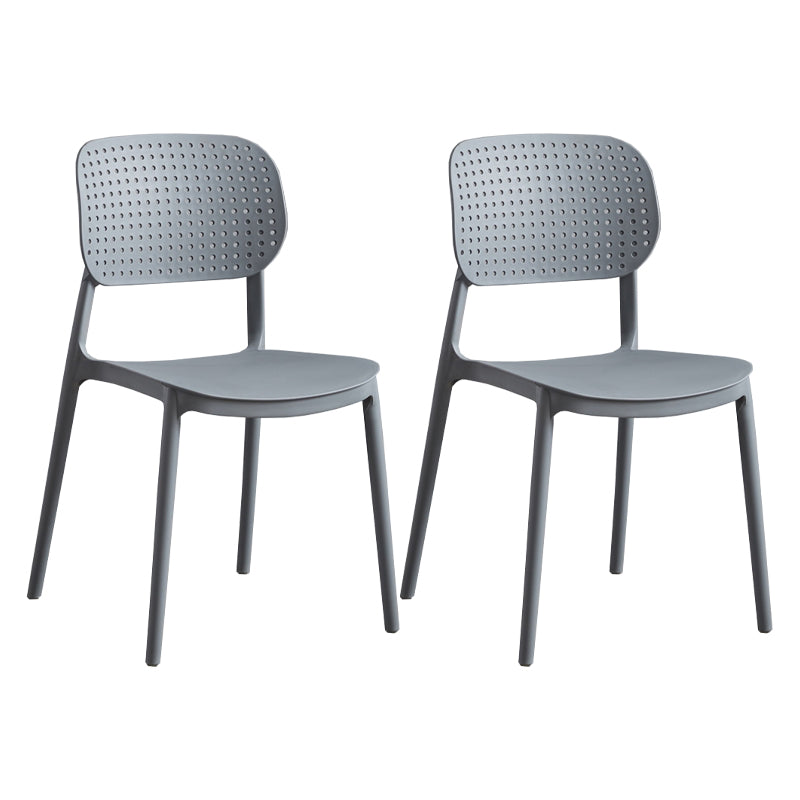 Scandinavian Conference Room Stacking Side Chair Matte Finish Plastic Dining Chair Silver Gray 2 Piece Set Clearhalo 'Dining Chairs' 'Dining Tables & Seating' 'dining_chair' 'furn' 'furn_dining_chair' 'Furniture' 'Kitchen & Dining Furniture' 5246928