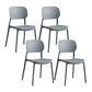 Scandinavian Conference Room Stacking Side Chair Matte Finish Plastic Dining Chair Silver Gray 4 Piece Set Clearhalo 'Dining Chairs' 'Dining Tables & Seating' 'dining_chair' 'furn' 'furn_dining_chair' 'Furniture' 'Kitchen & Dining Furniture' 5246929