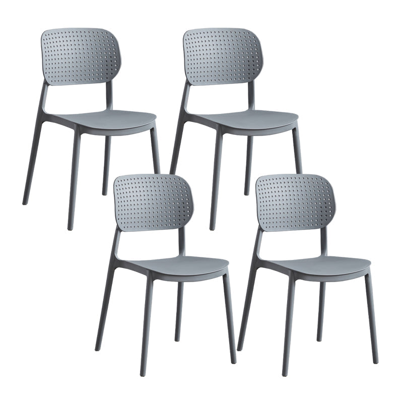 Scandinavian Conference Room Stacking Side Chair Matte Finish Plastic Dining Chair Silver Gray 4 Piece Set Clearhalo 'Dining Chairs' 'Dining Tables & Seating' 'dining_chair' 'furn' 'furn_dining_chair' 'Furniture' 'Kitchen & Dining Furniture' 5246929
