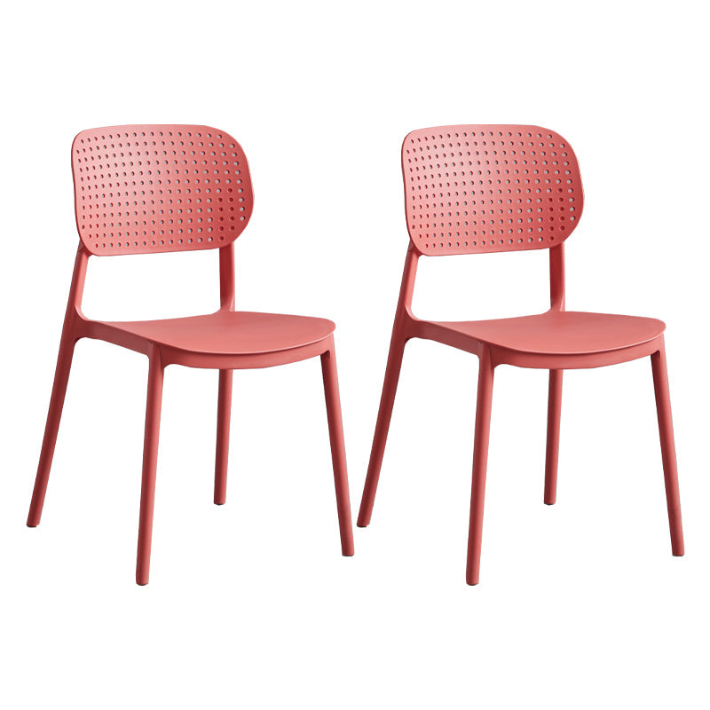 Scandinavian Conference Room Stacking Side Chair Matte Finish Plastic Dining Chair Watermelon Red 2 Piece Set Clearhalo 'Dining Chairs' 'Dining Tables & Seating' 'dining_chair' 'furn' 'furn_dining_chair' 'Furniture' 'Kitchen & Dining Furniture' 5246932