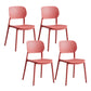 Scandinavian Conference Room Stacking Side Chair Matte Finish Plastic Dining Chair Watermelon Red 4 Piece Set Clearhalo 'Dining Chairs' 'Dining Tables & Seating' 'dining_chair' 'furn' 'furn_dining_chair' 'Furniture' 'Kitchen & Dining Furniture' 5246933