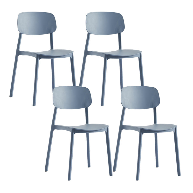 Scandinavian Conference Room Stacking Side Chair Matte Finish Plastic Dining Chair Gray-Blue 4 Piece Set Clearhalo 'Dining Chairs' 'Dining Tables & Seating' 'dining_chair' 'furn' 'furn_dining_chair' 'Furniture' 'Kitchen & Dining Furniture' 5246937