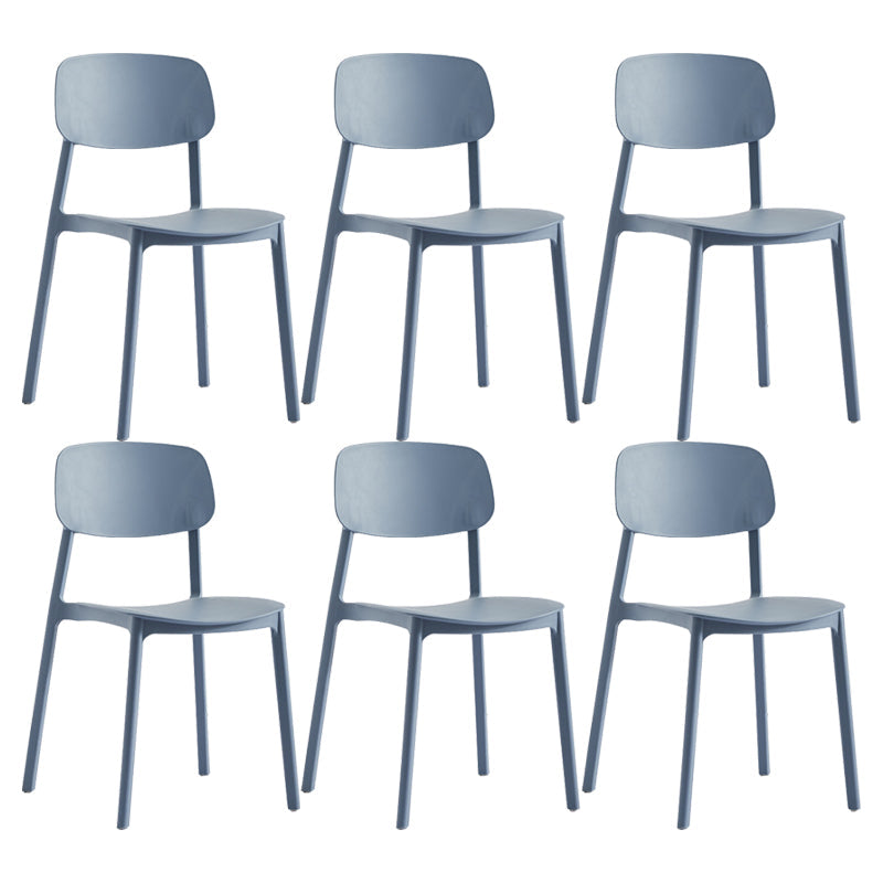 Scandinavian Conference Room Stacking Side Chair Matte Finish Plastic Dining Chair Gray-Blue 6 Piece Set Clearhalo 'Dining Chairs' 'Dining Tables & Seating' 'dining_chair' 'furn' 'furn_dining_chair' 'Furniture' 'Kitchen & Dining Furniture' 5246938