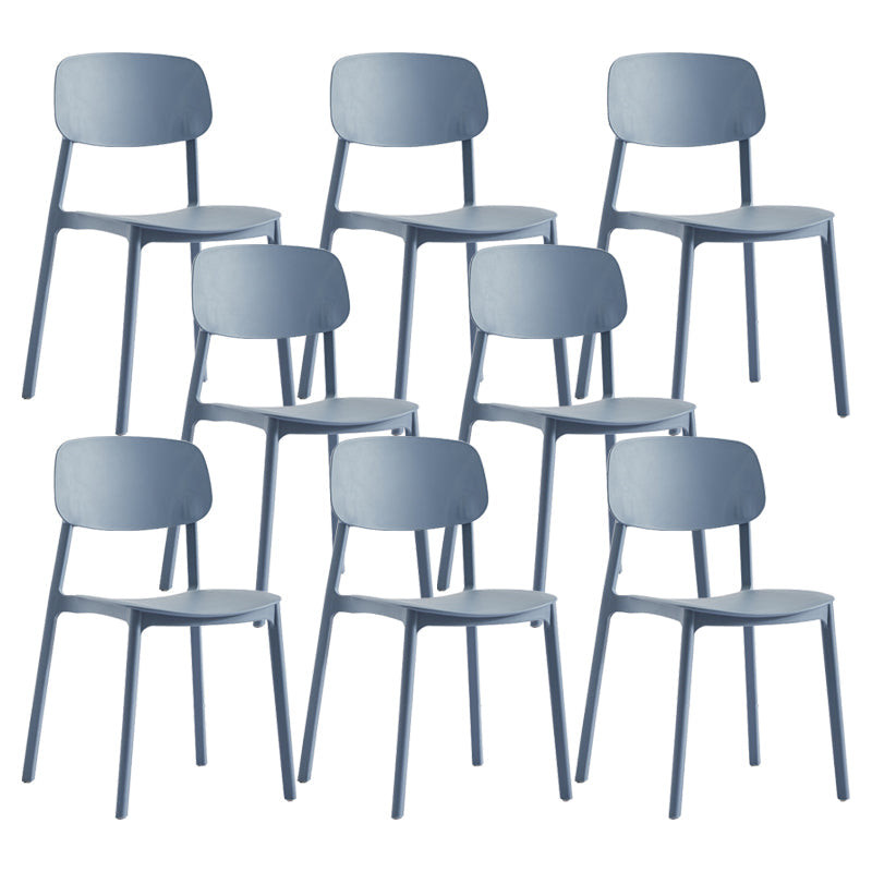 Scandinavian Conference Room Stacking Side Chair Matte Finish Plastic Dining Chair Gray-Blue 8 Piece Set Clearhalo 'Dining Chairs' 'Dining Tables & Seating' 'dining_chair' 'furn' 'furn_dining_chair' 'Furniture' 'Kitchen & Dining Furniture' 5246939