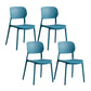 Scandinavian Conference Room Stacking Side Chair Matte Finish Plastic Dining Chair Dark Blue 4 Piece Set Clearhalo 'Dining Chairs' 'Dining Tables & Seating' 'dining_chair' 'furn' 'furn_dining_chair' 'Furniture' 'Kitchen & Dining Furniture' 5246941