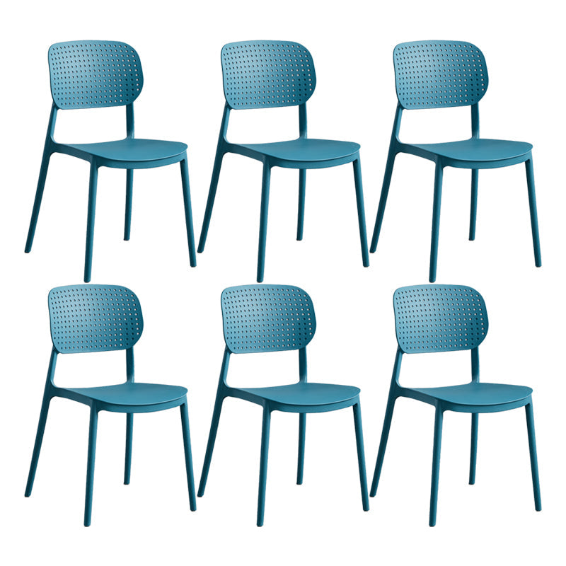 Scandinavian Conference Room Stacking Side Chair Matte Finish Plastic Dining Chair Dark Blue 6 Piece Set Clearhalo 'Dining Chairs' 'Dining Tables & Seating' 'dining_chair' 'furn' 'furn_dining_chair' 'Furniture' 'Kitchen & Dining Furniture' 5246942