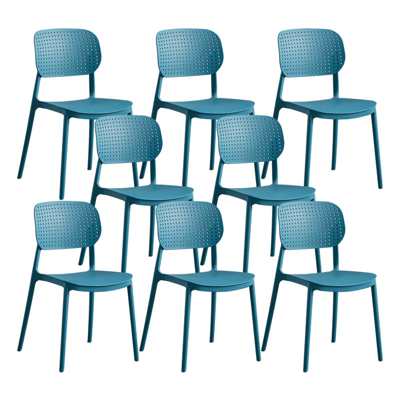 Scandinavian Conference Room Stacking Side Chair Matte Finish Plastic Dining Chair Dark Blue 8 Piece Set Clearhalo 'Dining Chairs' 'Dining Tables & Seating' 'dining_chair' 'furn' 'furn_dining_chair' 'Furniture' 'Kitchen & Dining Furniture' 5246943
