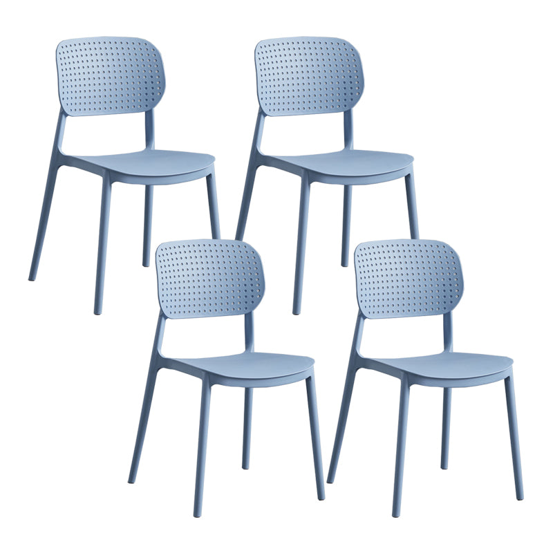 Scandinavian Conference Room Stacking Side Chair Matte Finish Plastic Dining Chair Gray Blue 4 Piece Set Clearhalo 'Dining Chairs' 'Dining Tables & Seating' 'dining_chair' 'furn' 'furn_dining_chair' 'Furniture' 'Kitchen & Dining Furniture' 5246945