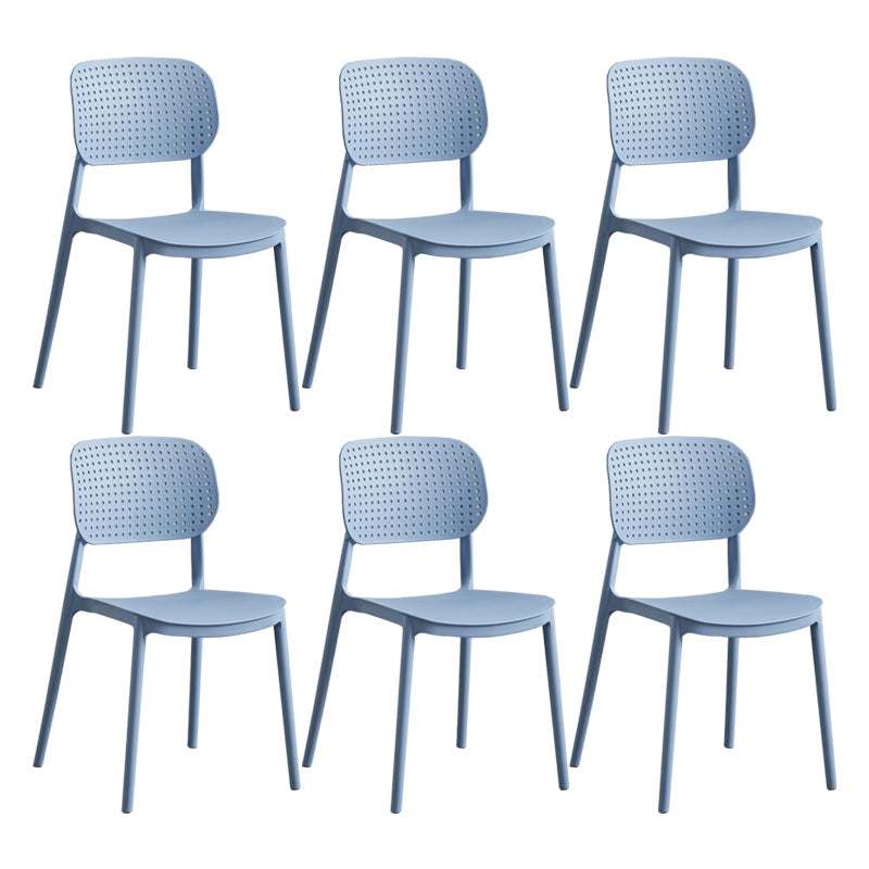 Scandinavian Conference Room Stacking Side Chair Matte Finish Plastic Dining Chair Gray Blue 6 Piece Set Clearhalo 'Dining Chairs' 'Dining Tables & Seating' 'dining_chair' 'furn' 'furn_dining_chair' 'Furniture' 'Kitchen & Dining Furniture' 5246946