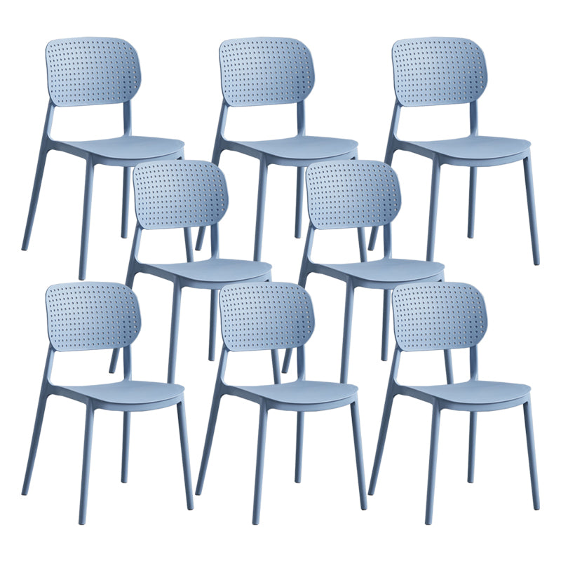 Scandinavian Conference Room Stacking Side Chair Matte Finish Plastic Dining Chair Gray Blue 8 Piece Set Clearhalo 'Dining Chairs' 'Dining Tables & Seating' 'dining_chair' 'furn' 'furn_dining_chair' 'Furniture' 'Kitchen & Dining Furniture' 5246947