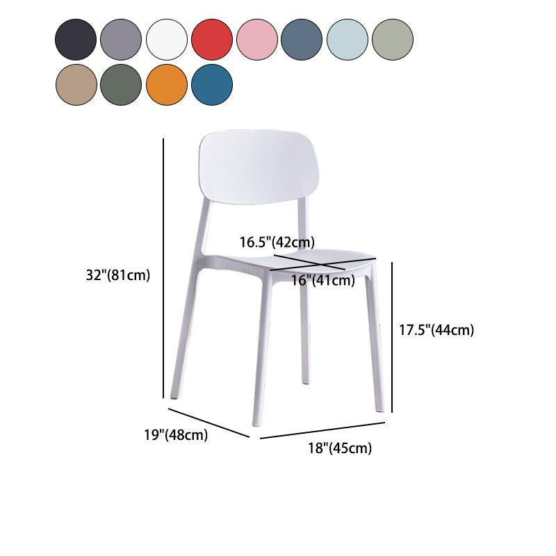 Scandinavian Conference Room Stacking Side Chair Matte Finish Plastic Dining Chair Clearhalo 'Dining Chairs' 'Dining Tables & Seating' 'dining_chair' 'furn' 'furn_dining_chair' 'Furniture' 'Kitchen & Dining Furniture' 5246949