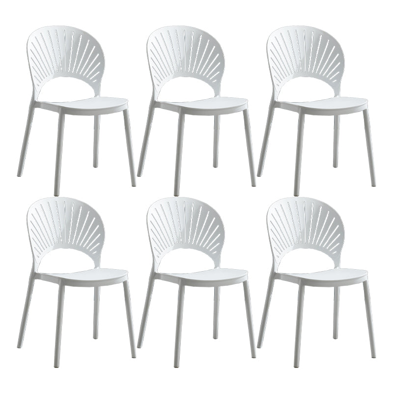Scandinavian Home Open Side Chair Plastic Stackable Dining Chair