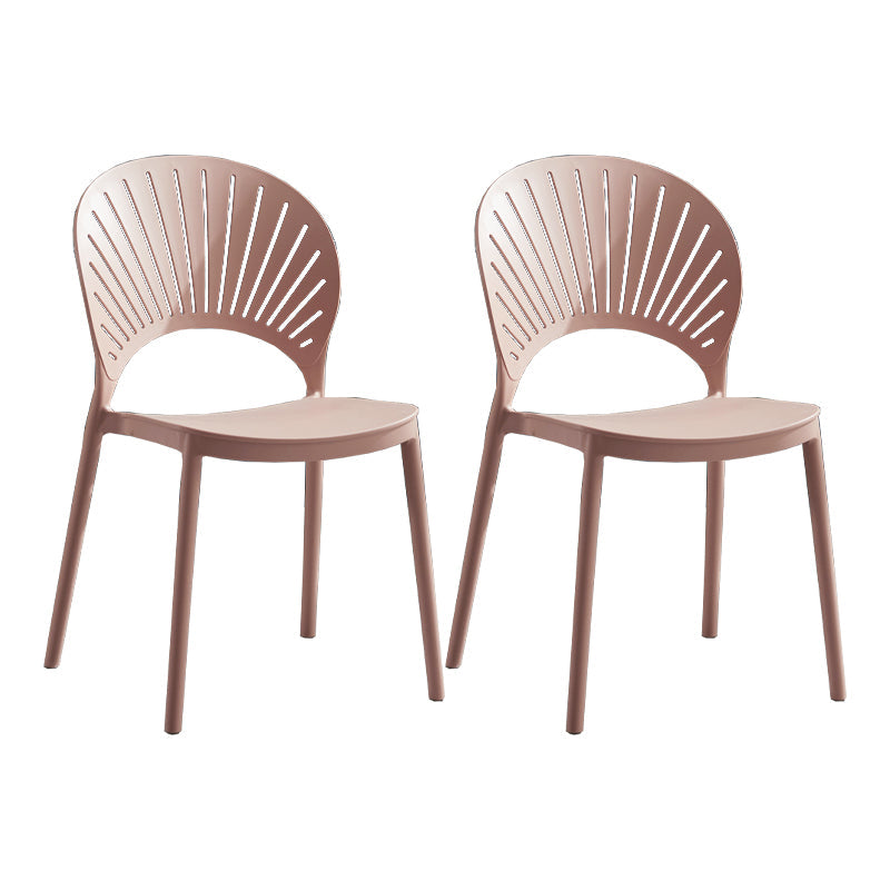 Scandinavian Home Open Side Chair Plastic Stackable Dining Chair