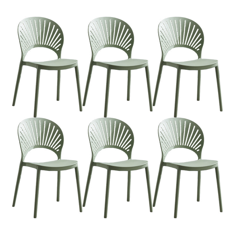 Scandinavian Home Open Side Chair Plastic Stackable Dining Chair