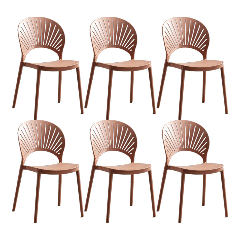 Scandinavian Home Open Side Chair Plastic Stackable Dining Chair