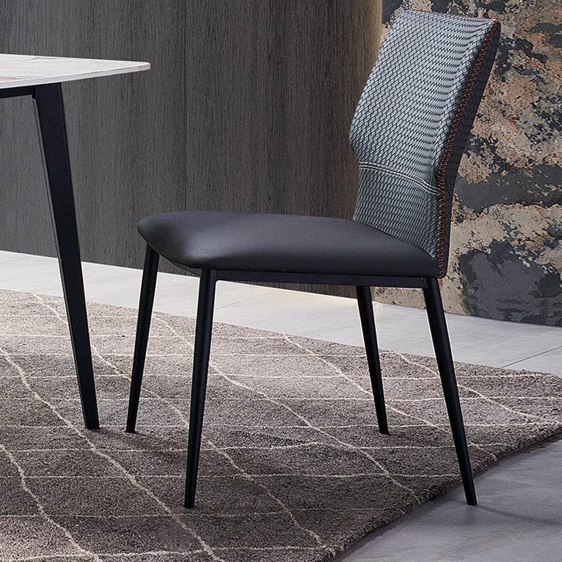 Sedie in stile contemporaneo sedie senza braccia per cucina con gambe metalliche