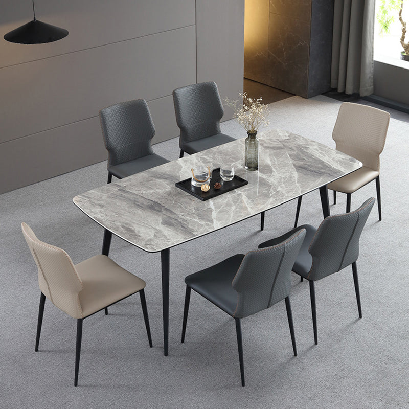 Sedie in stile contemporaneo sedie senza braccia per cucina con gambe metalliche